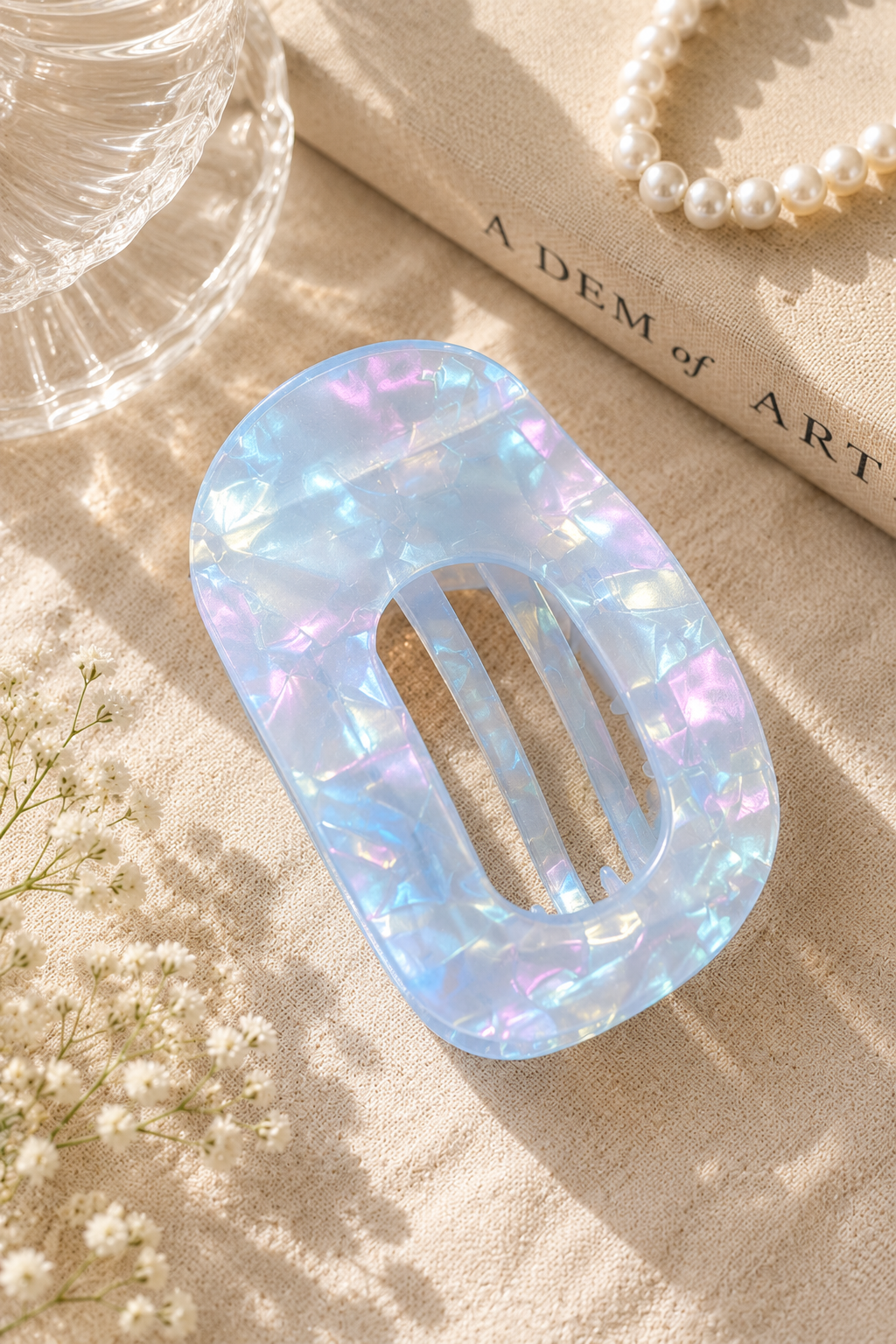 Lay Flat Oval Hair Claw Clip