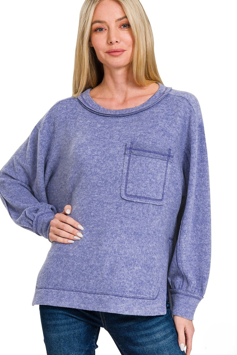 Cordelia Brushed Hacci Hi-Low Sweater- 4 Colors!