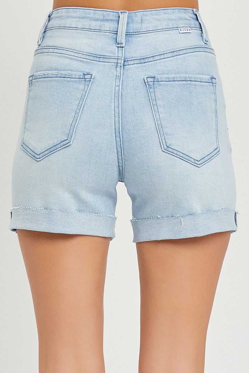 RISEN High Rise Cuffed Shorts