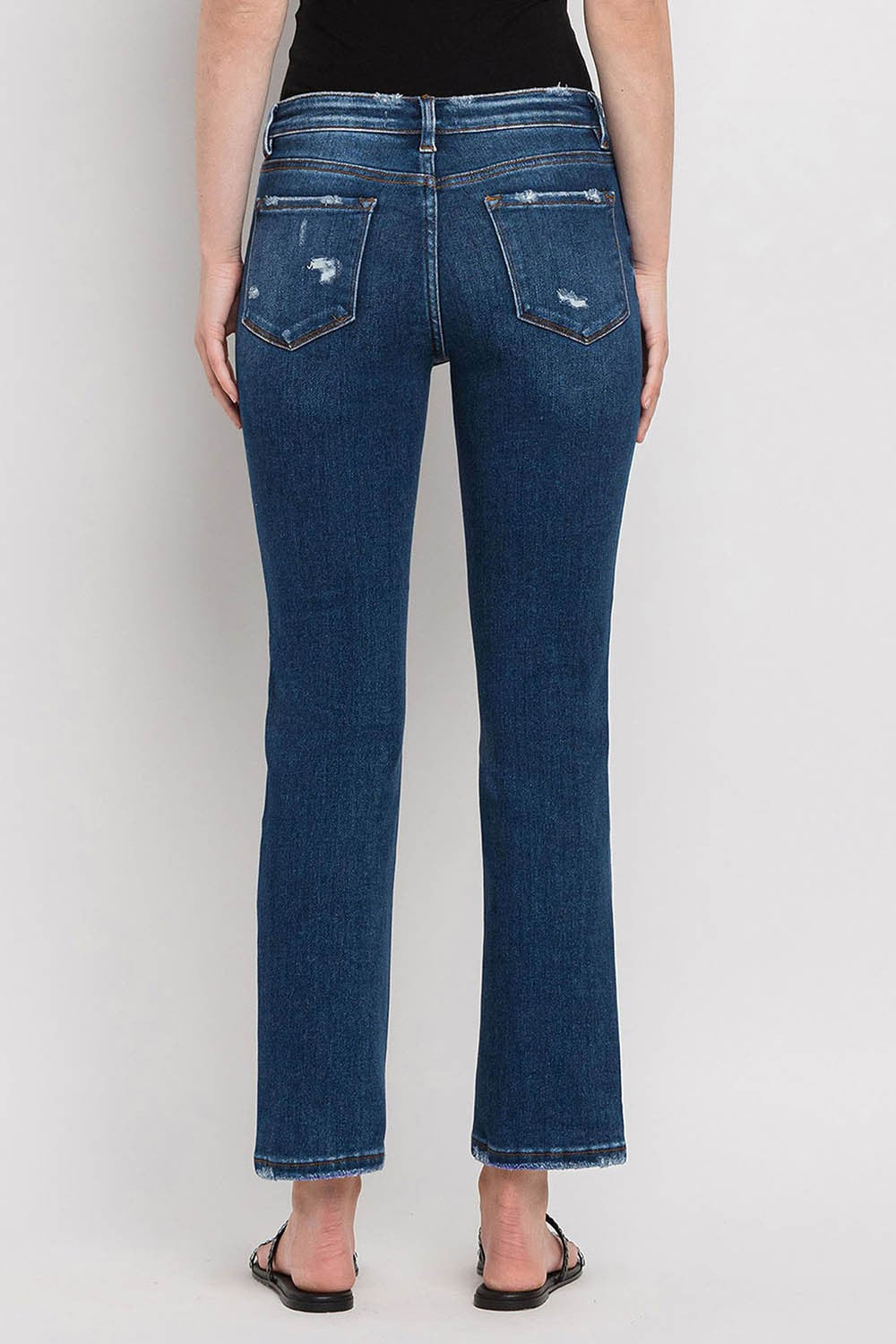 Flying Monkey Mid Rise Ankle Slim Straight Jeans