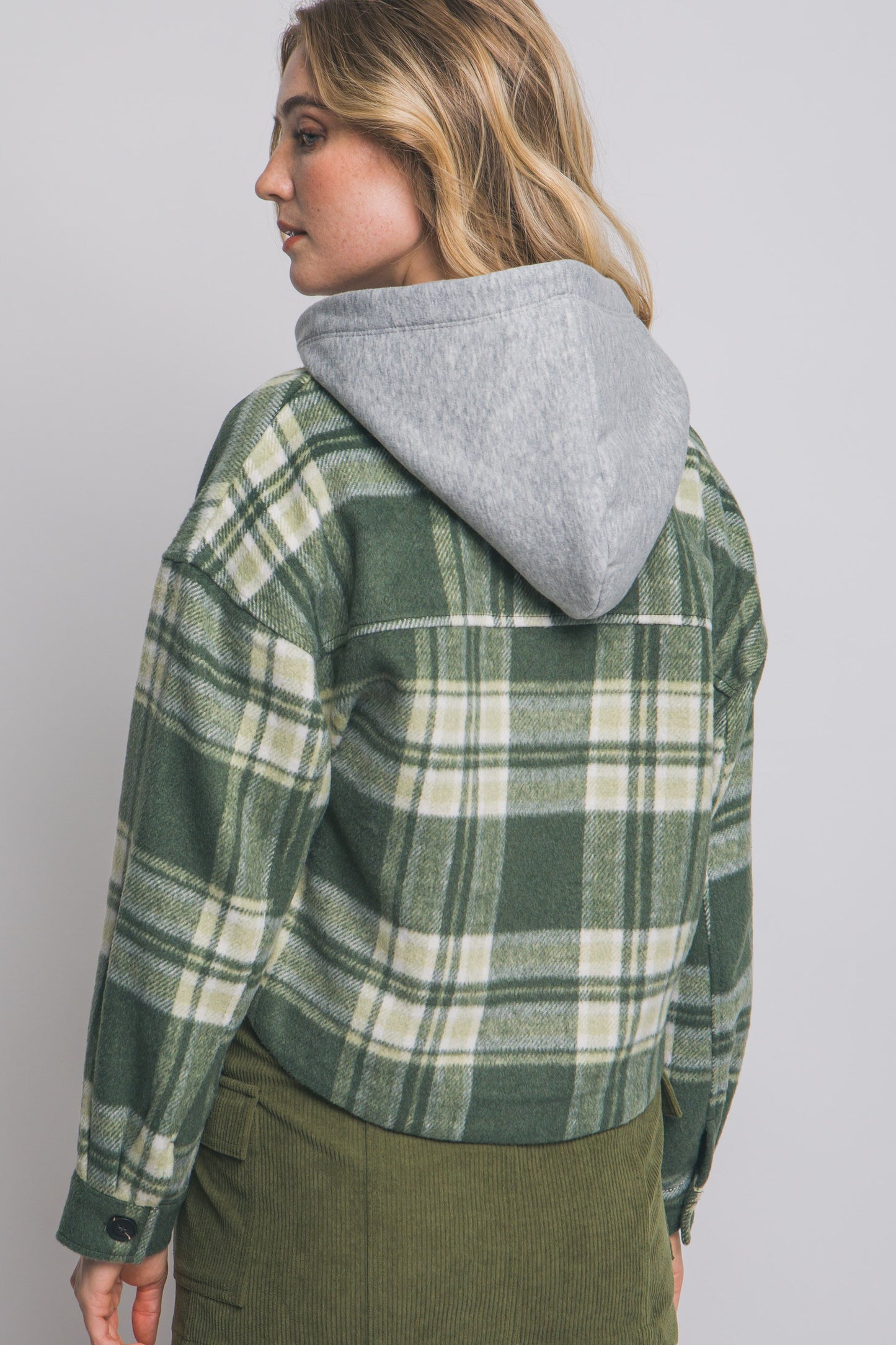 Autumn Detachable Hood Plaid Shacket- 4 Colors!