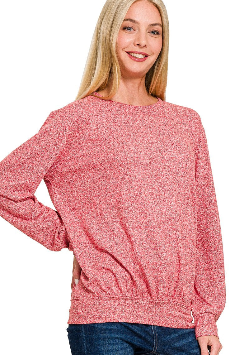 Moneisha Melange Soft Pullover- 3 Colors!
