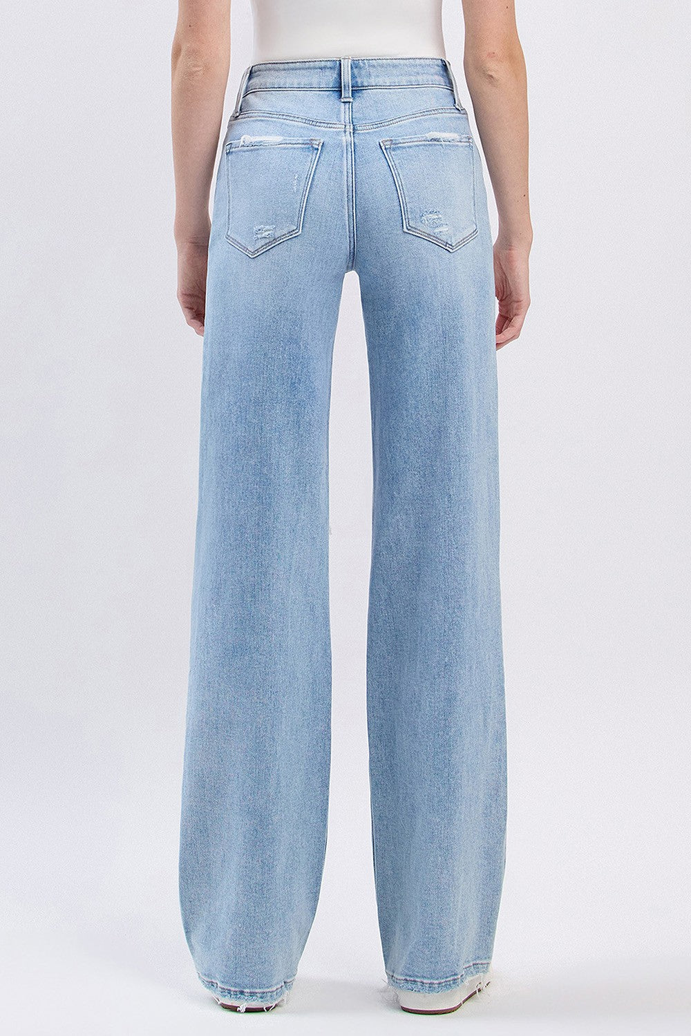 Flying Monkey HIgh Rise Distressed Wide Leg Jeans
