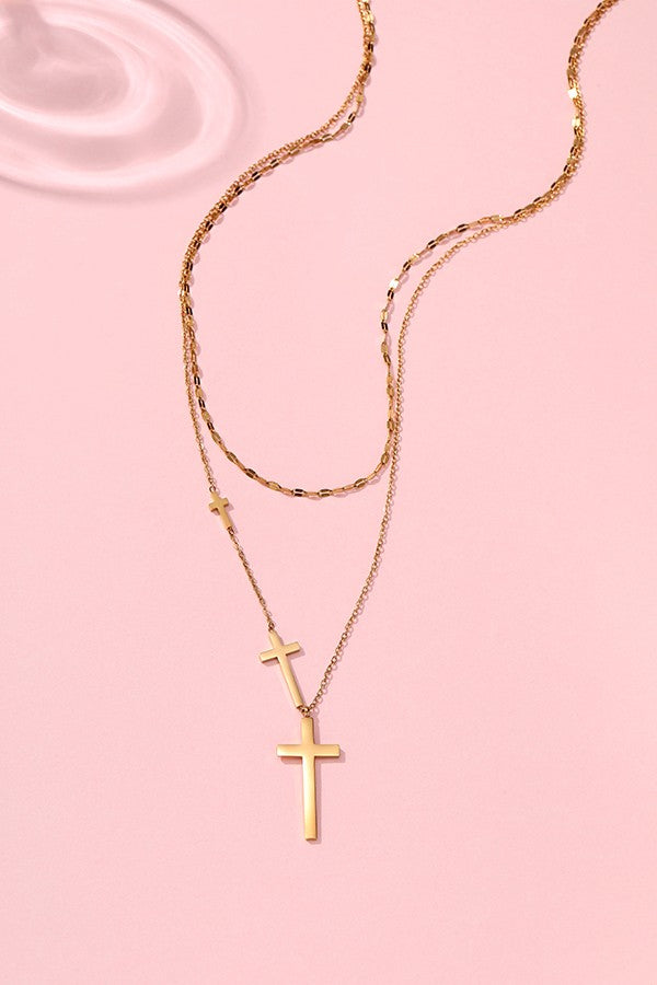 Free Cross Layered Necklace