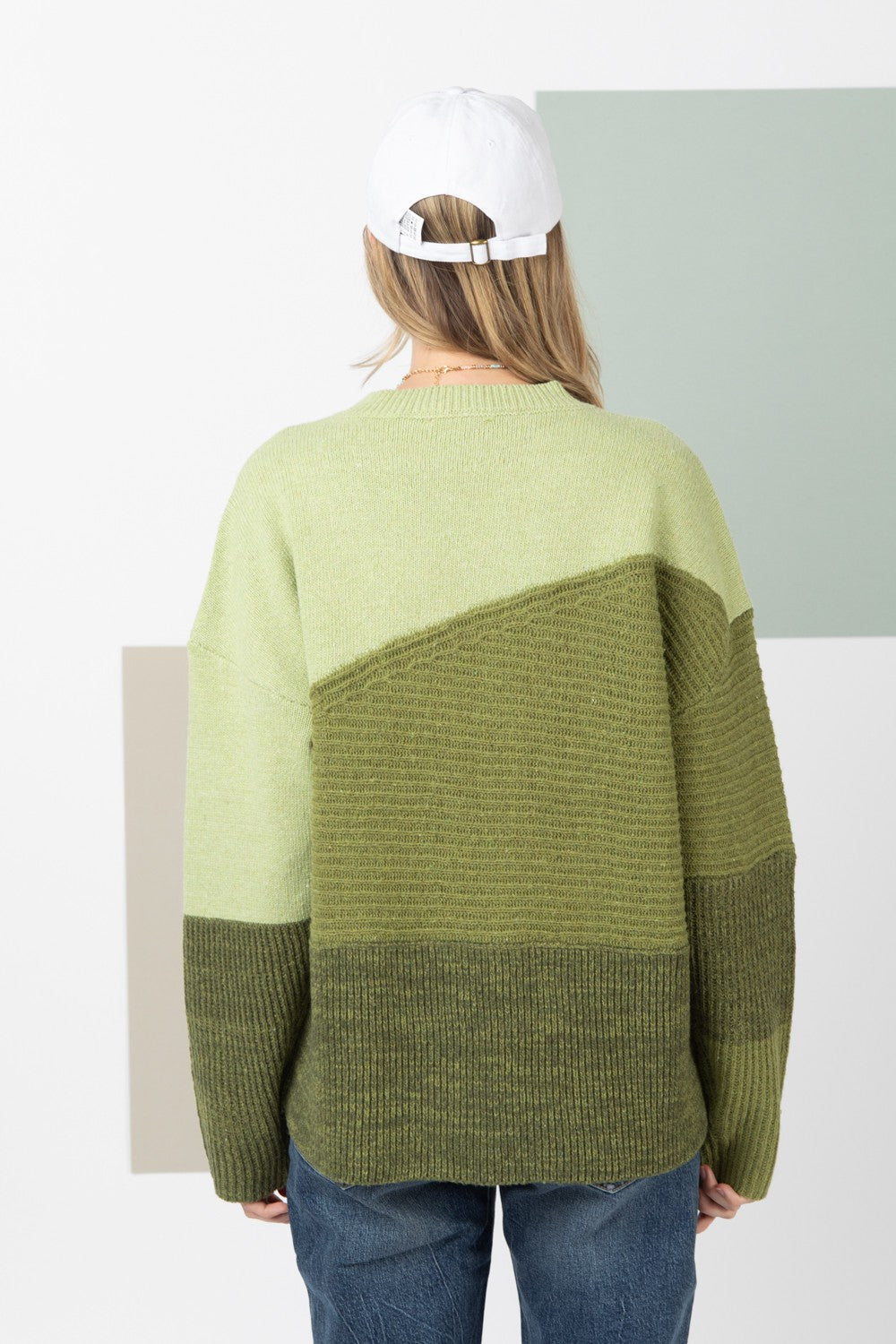 DOORBUSTER: Diagonal Colorblock Sweater