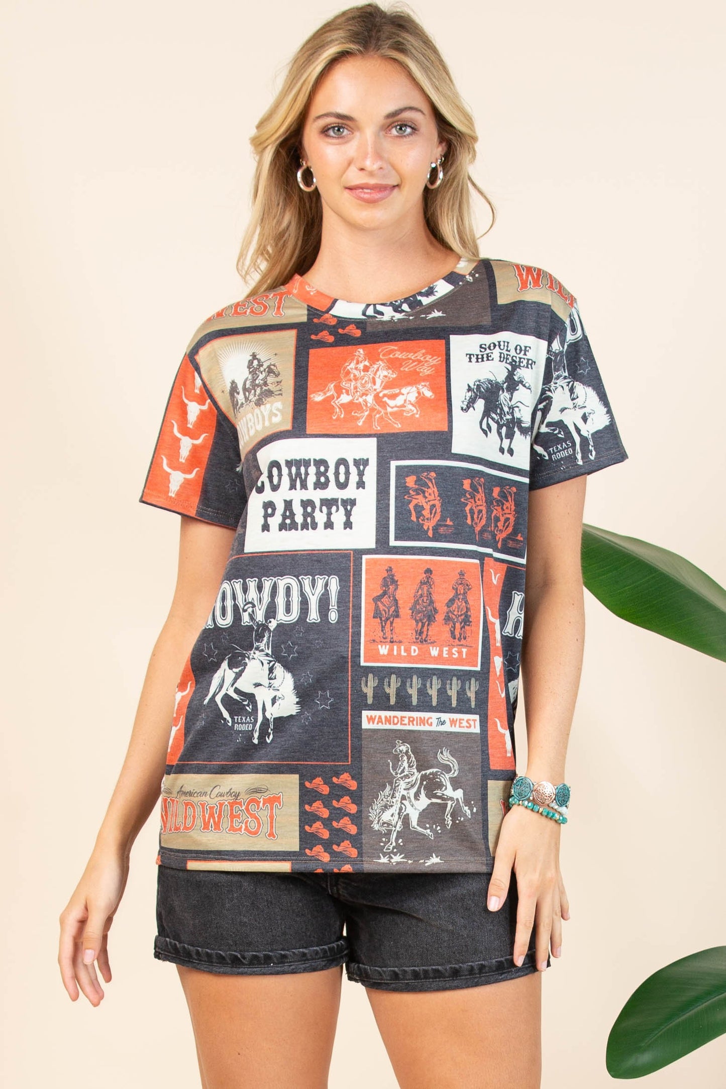 Western Rodeo Print Graphic Tee