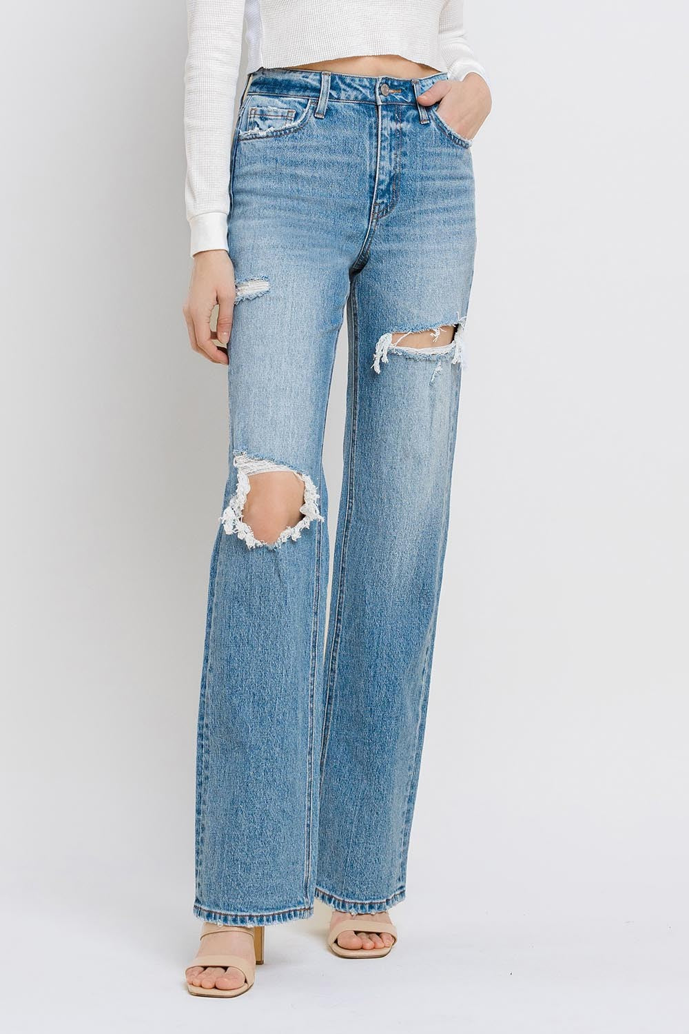 Flying Monkey Super High Rise Distressed Jeans