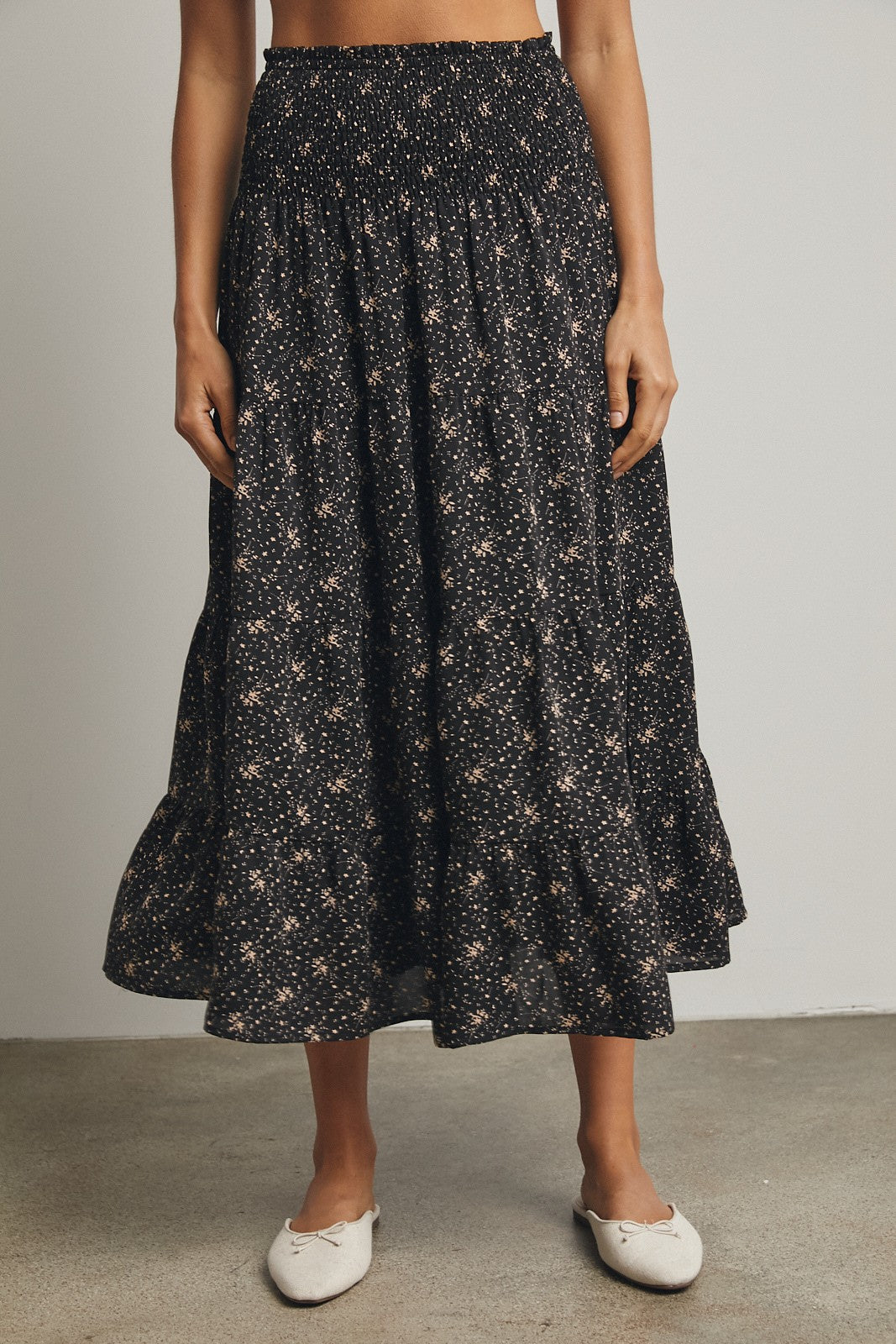 Floral Tiered Maxi Skirt- 2 Colors!