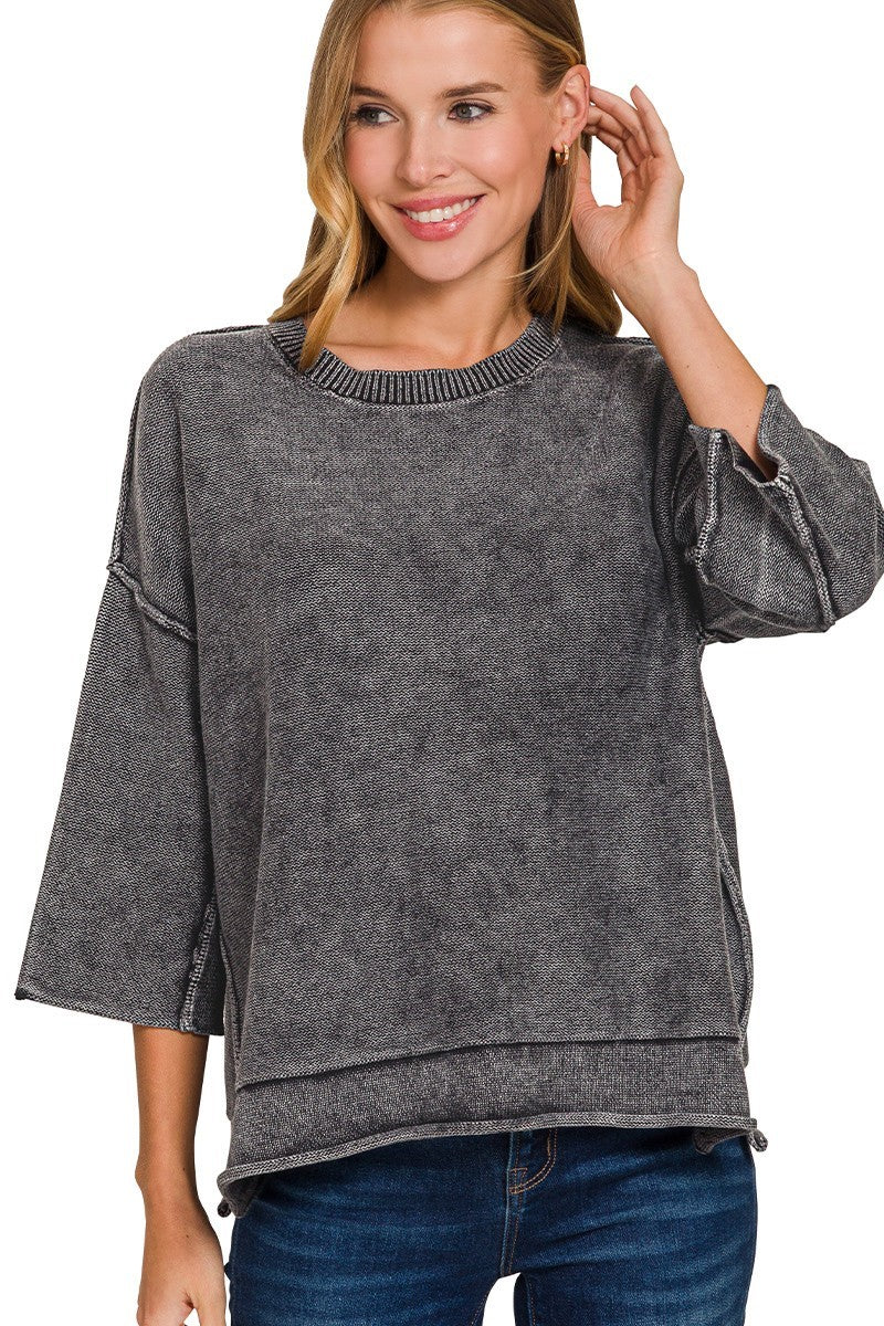 Jameson 3/4 Sleeved Boxy Sweater