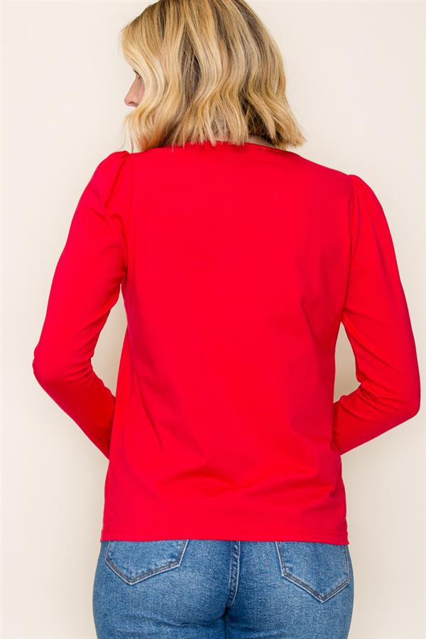 Scalloped Festive Basic Longsleeve-2 Colors!