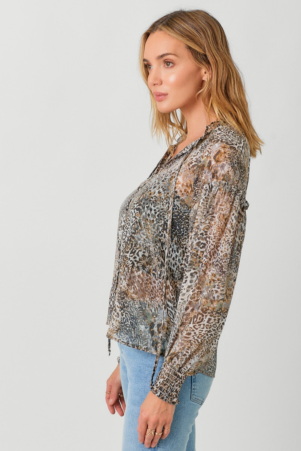 DOORBUSTER: Leopard Peasant Blouse