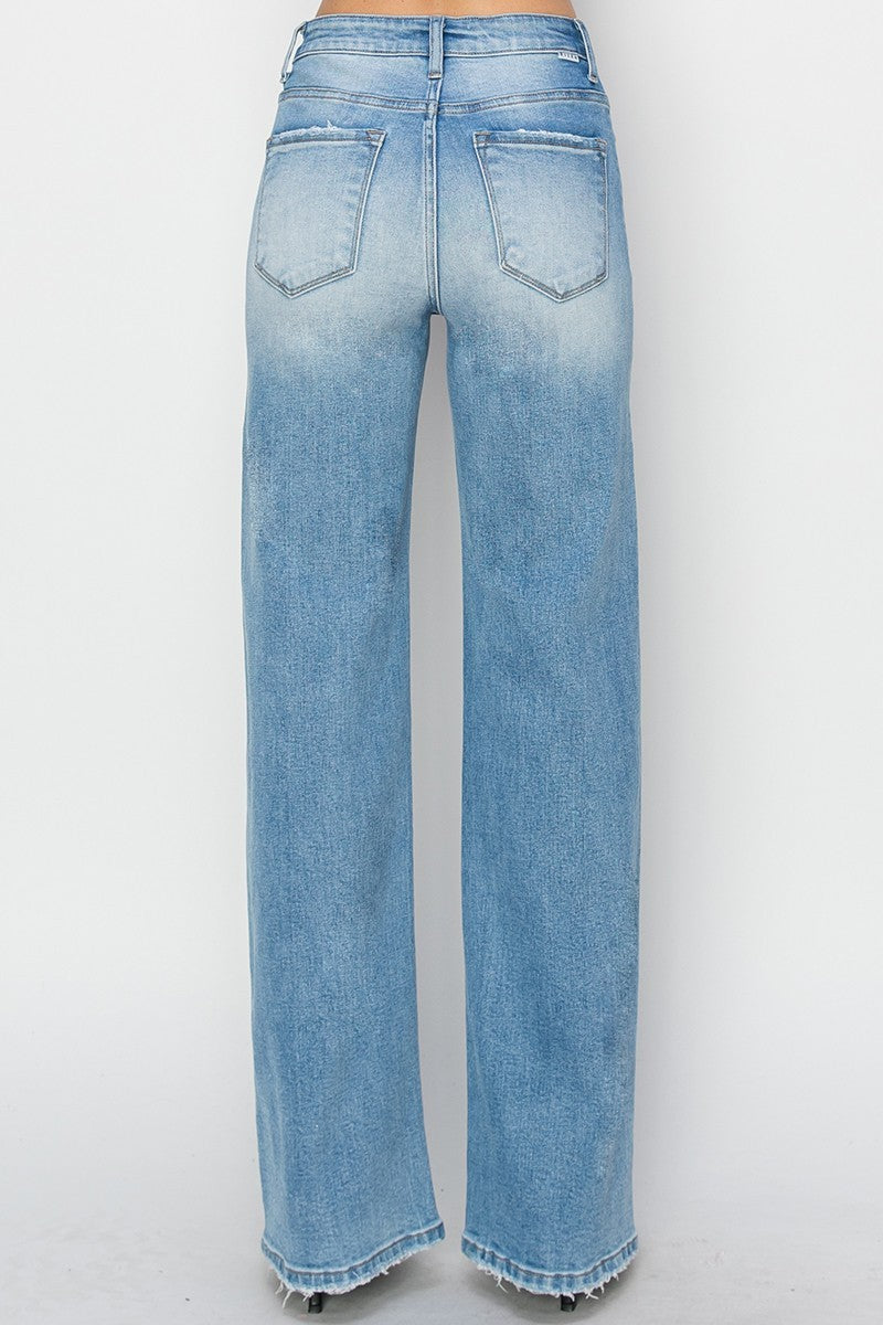Risen Jeans: 33" Inseam High Rise Straight Jeans