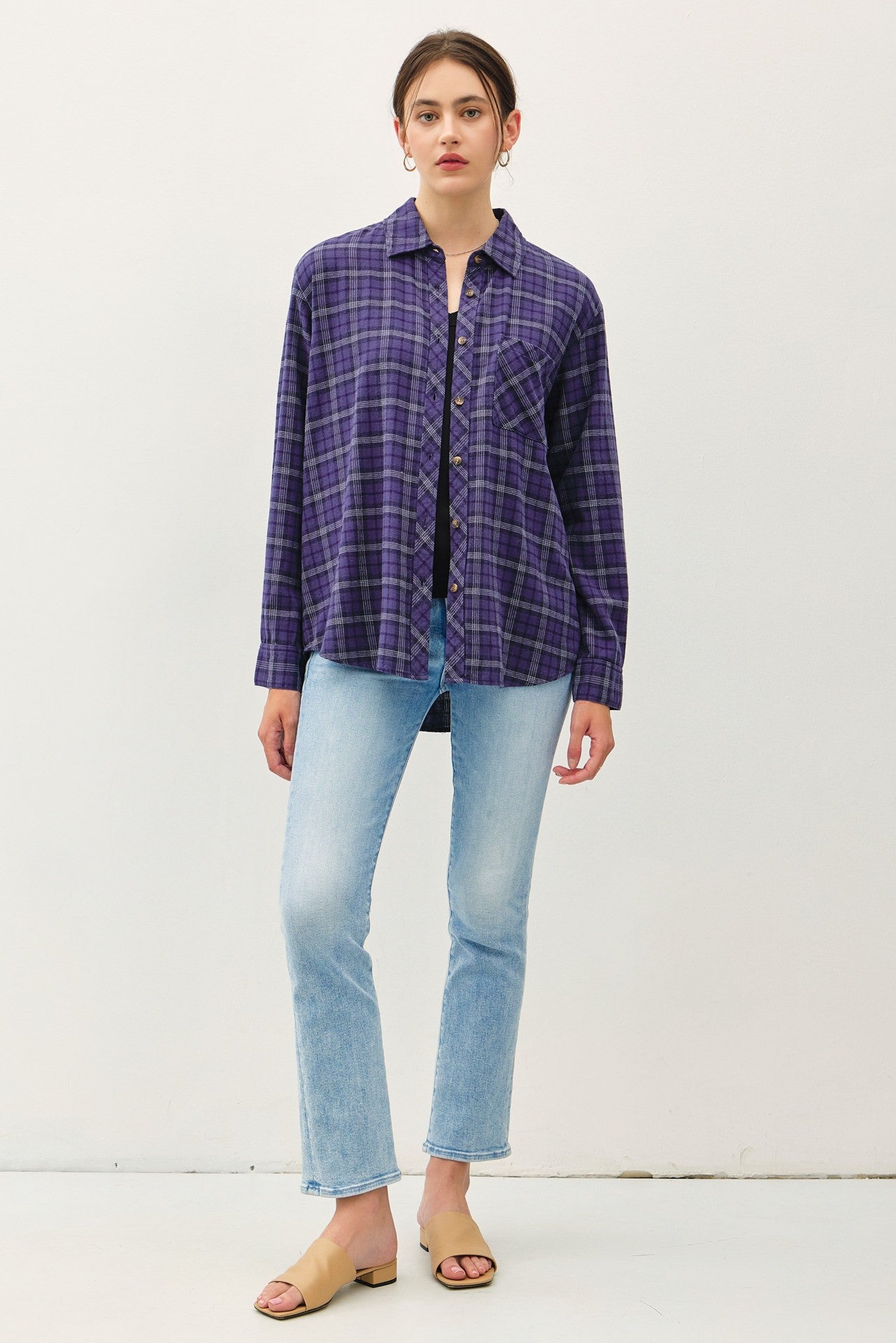 Oversized Navy Plaid Flannel