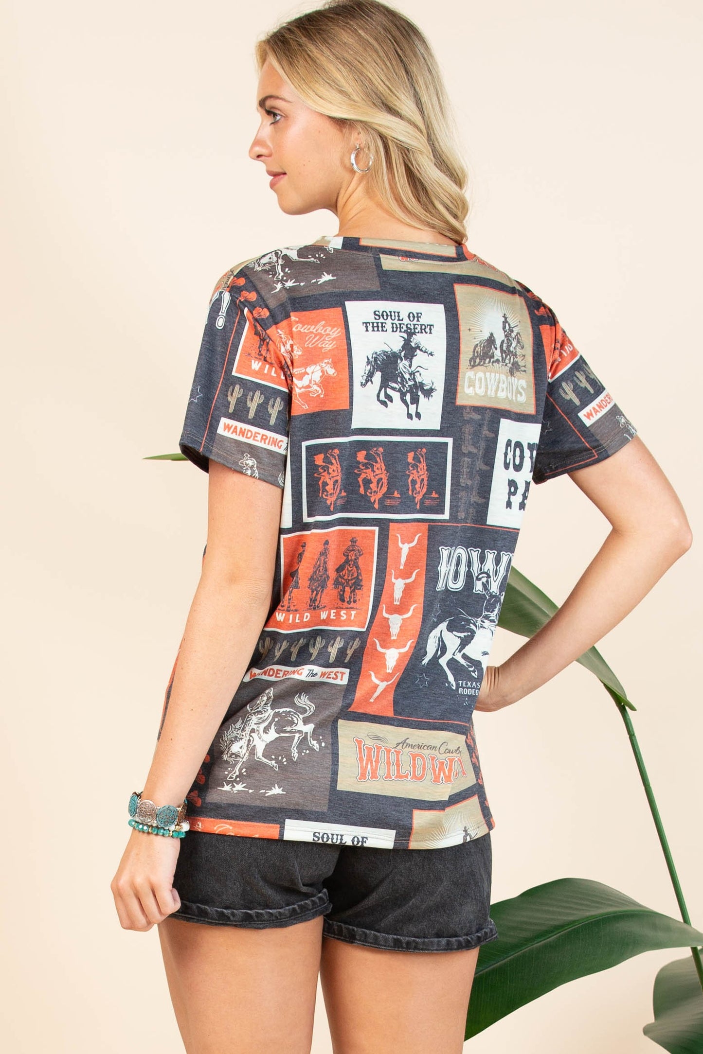 Western Rodeo Print Graphic Tee