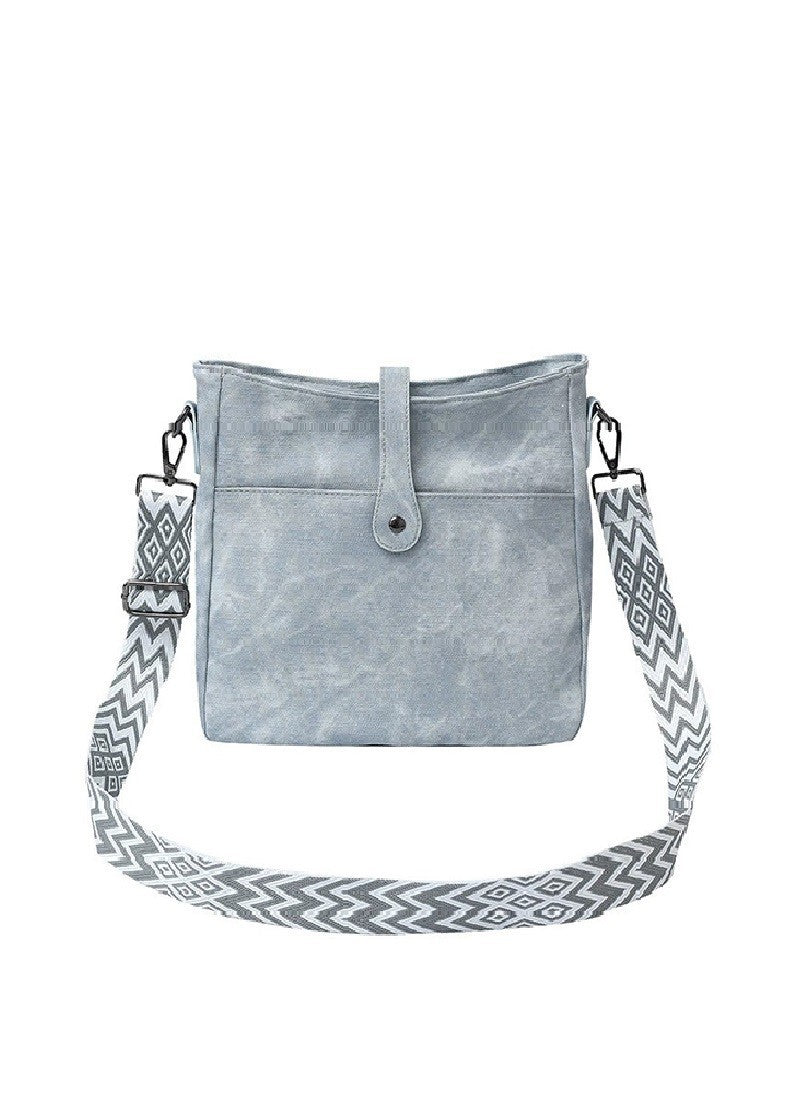 Distressed Faux Leather Crossbody Bag