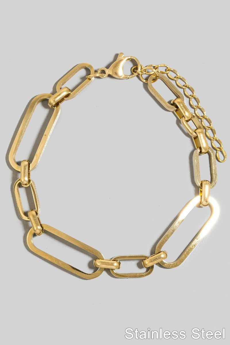 Stainless Steel Mixed Oval Chain Bracelet
