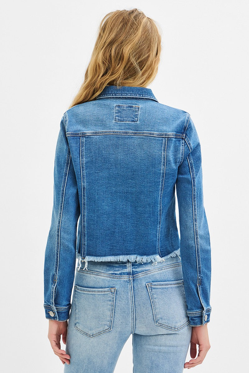 Frayed Hem Denim Jacket