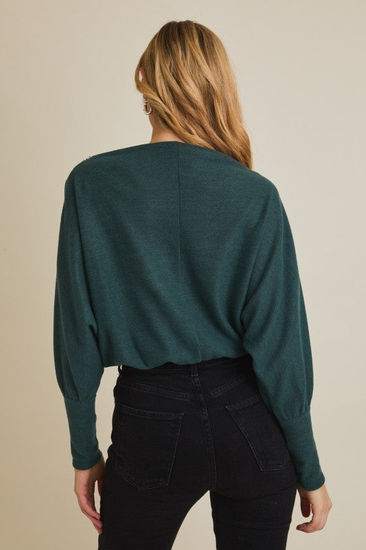 Chic Shoulder Zip Long Sleeve Top