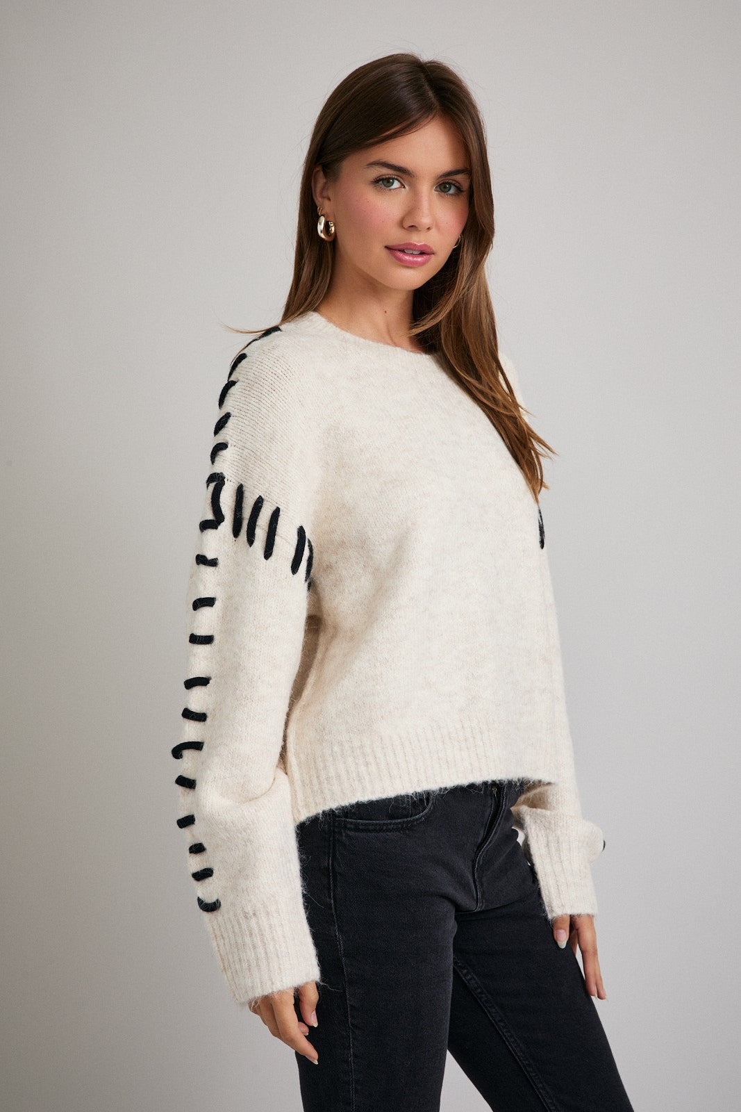 Stitch Detail Sweater Top