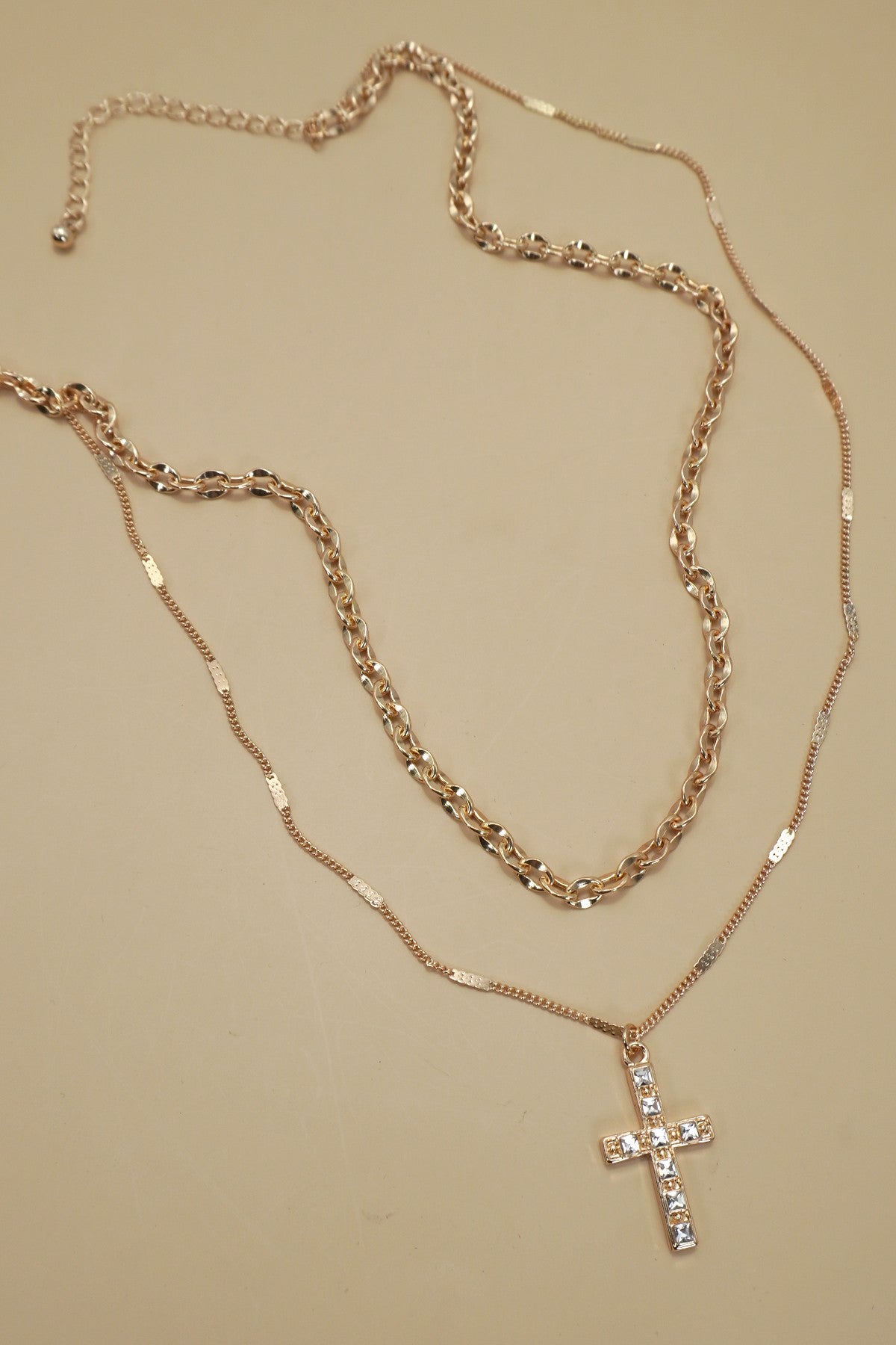 Double Layer Rhinestone Chain Necklace