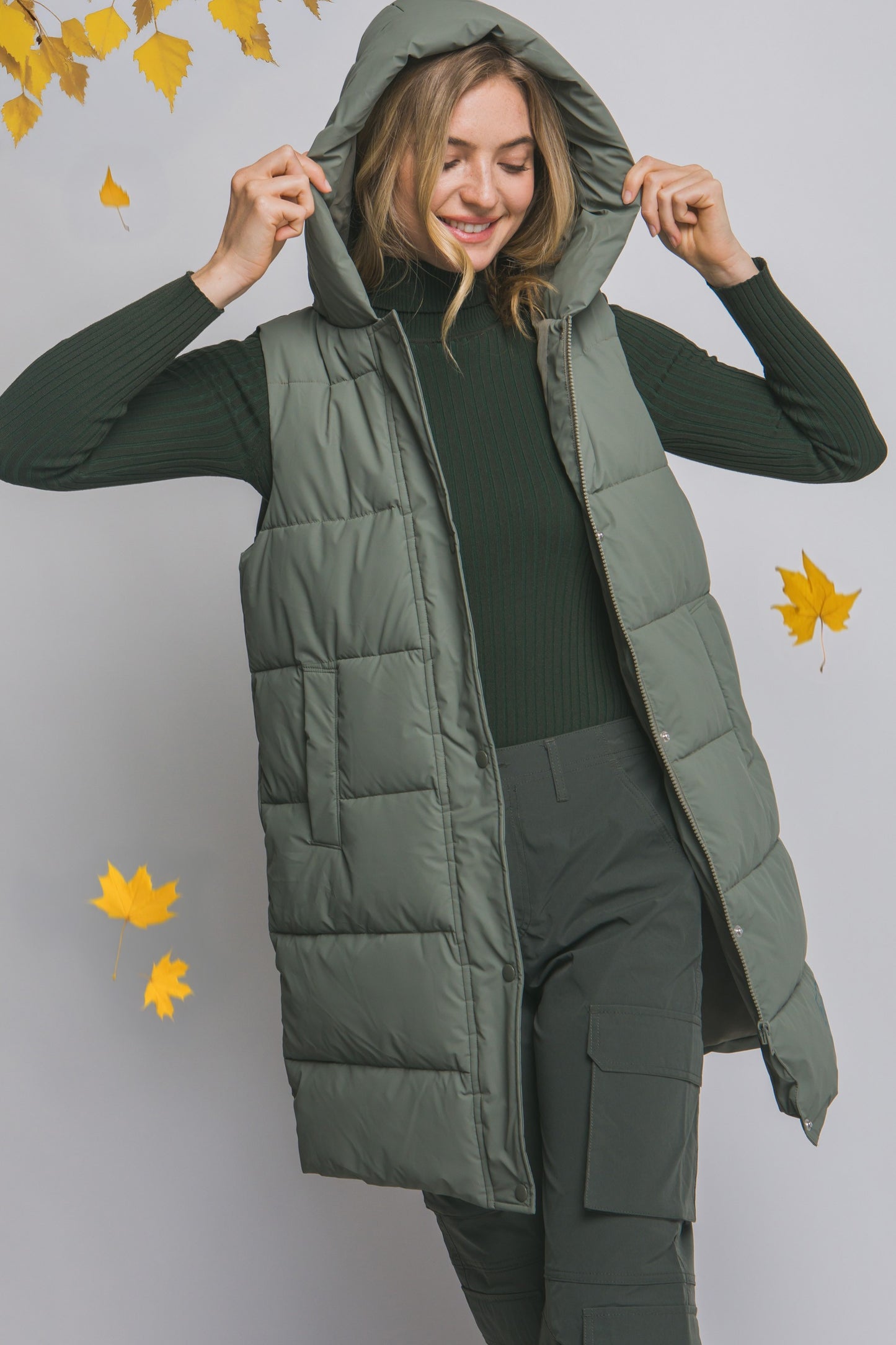 Dora Hooded Long Puffer Vest- 2 Colors!