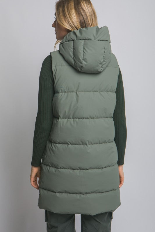 Dora Hooded Long Puffer Vest- 2 Colors!