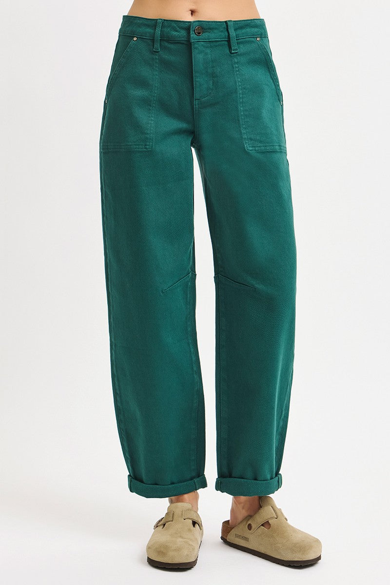 Risen High Rise Cuffed Barrel Pants