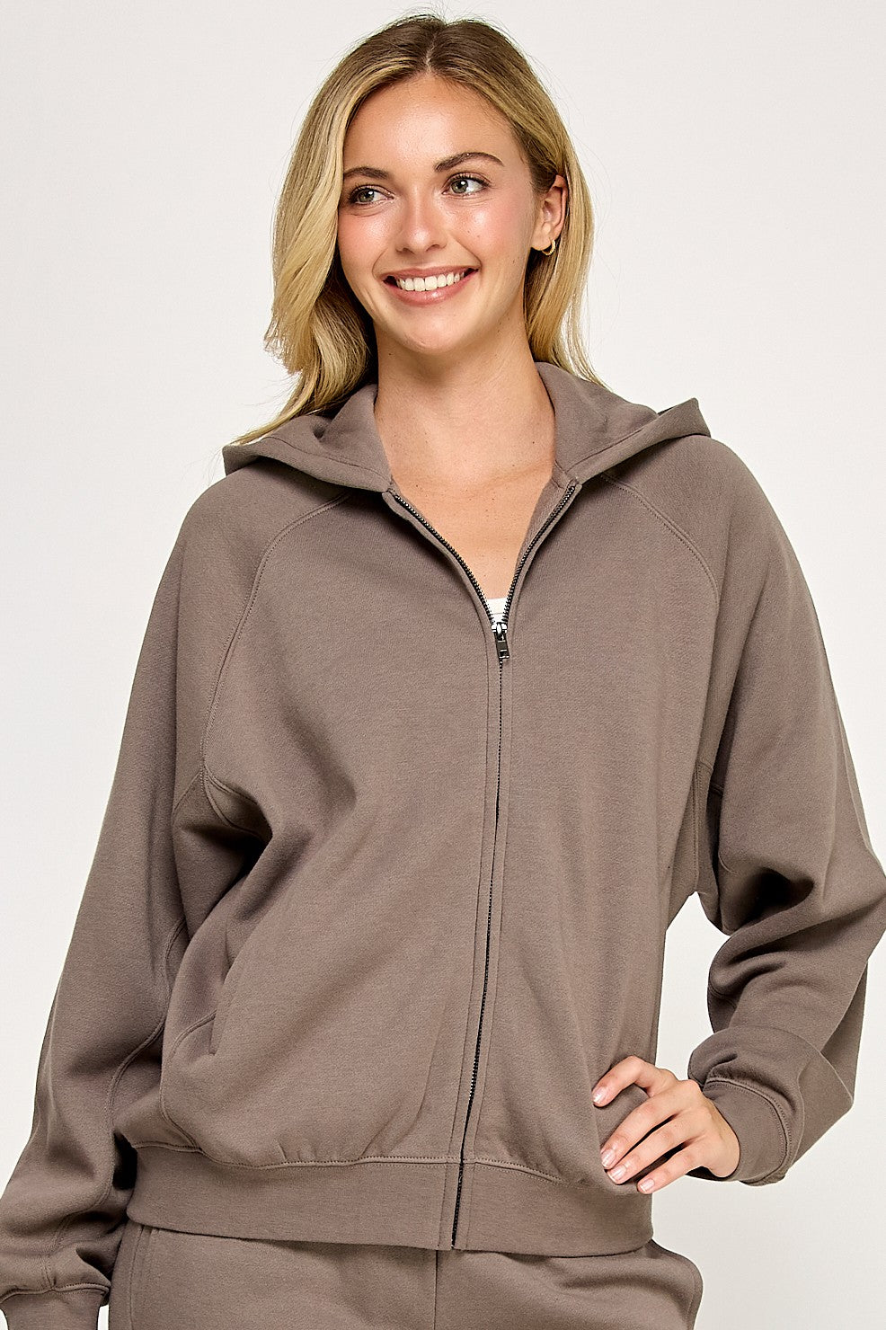 Basic Fleece Zip Up Hoodie