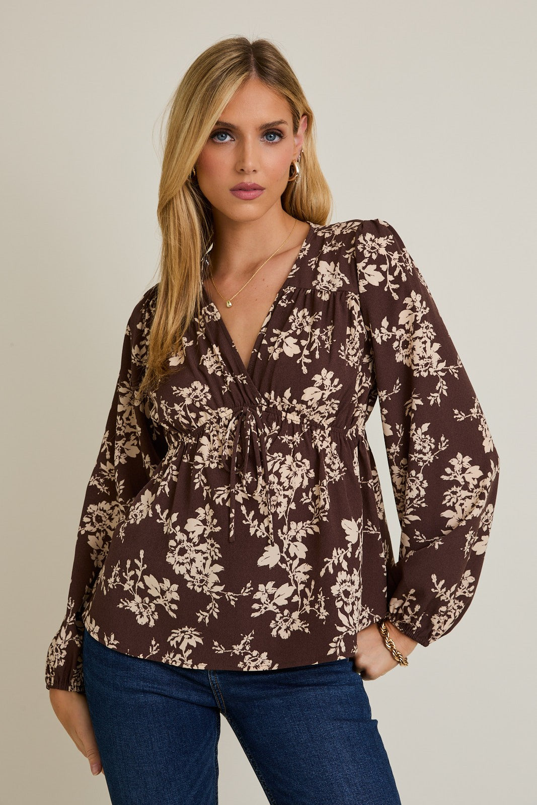 Flare Hem Floral Top