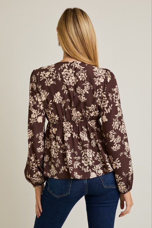 Flare Hem Floral Top