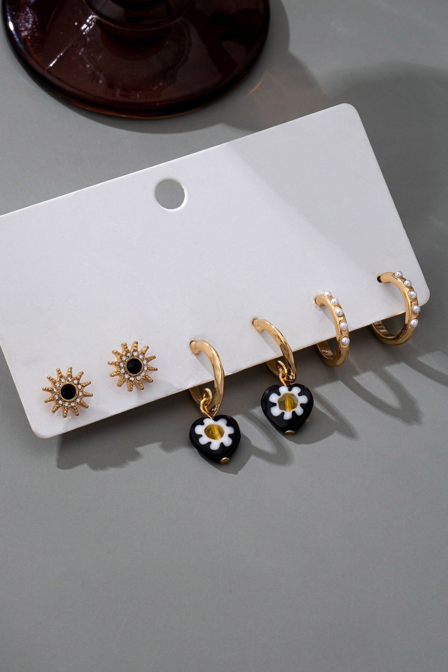 Gold Huggie Earring Trio Set