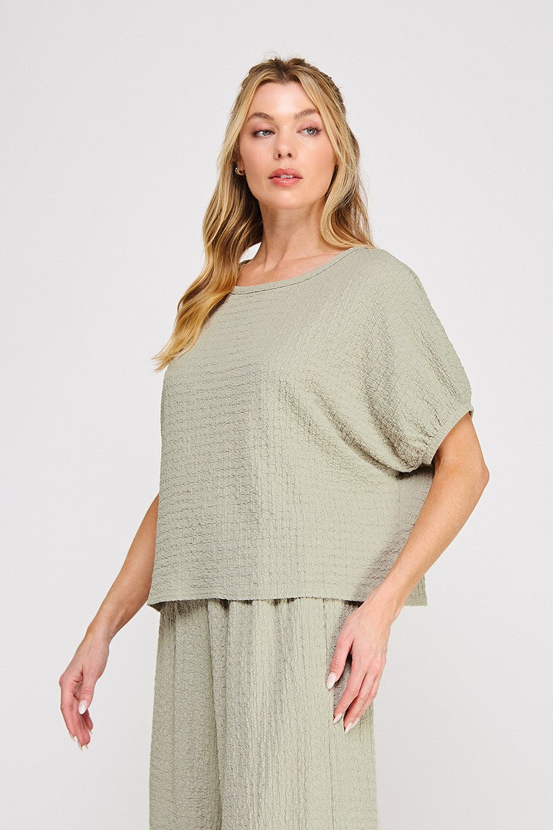 Textured Knit Dolman Top