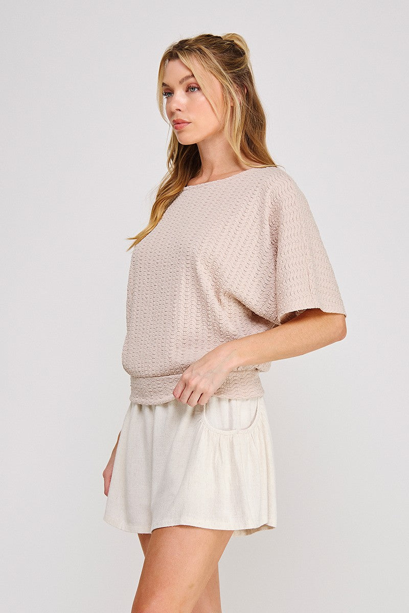 Wavy Dolman Knit Top