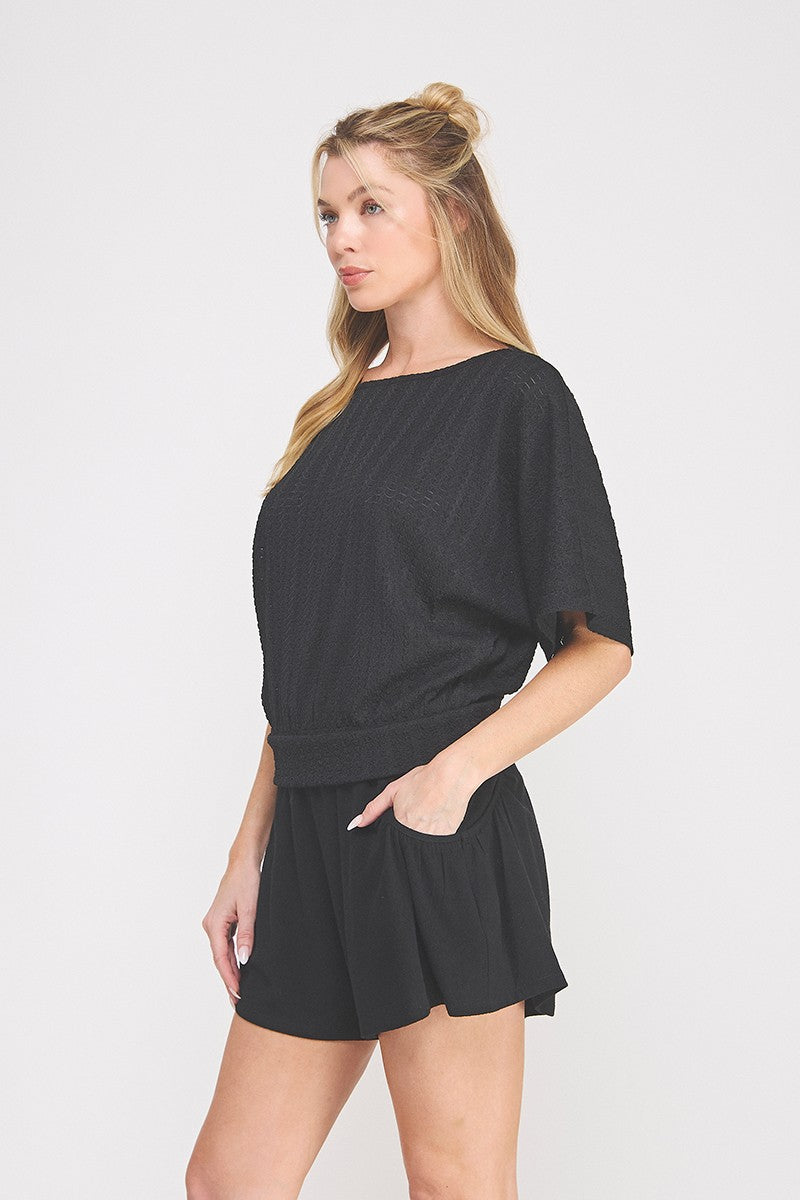 Wavy Dolman Knit Top