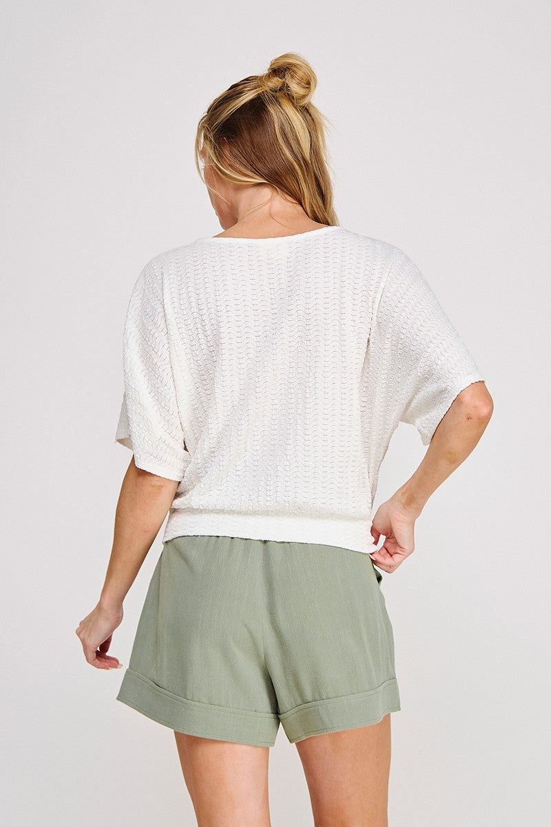 Wavy Dolman Knit Top