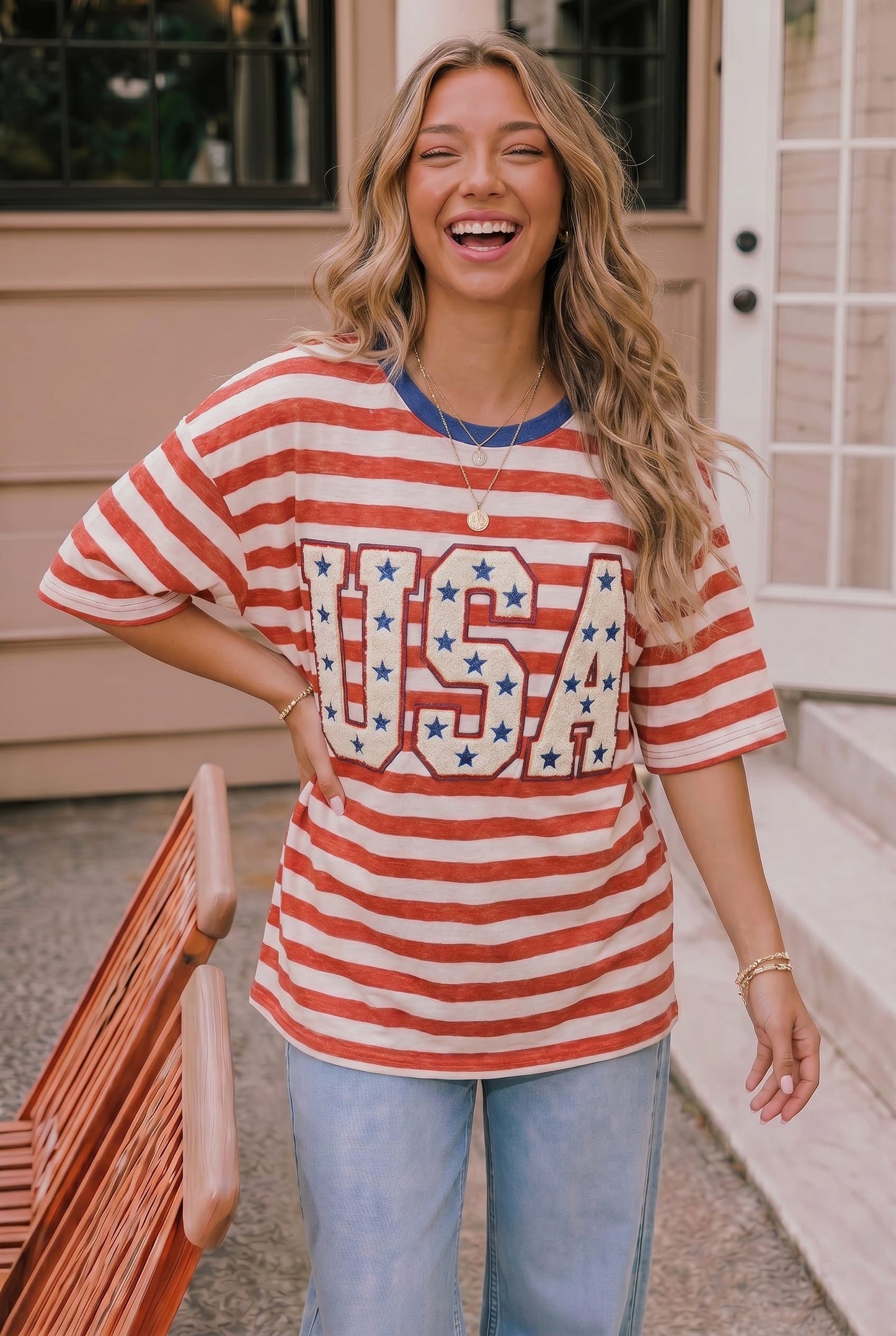 Made in USA Stars & Stripes Oversized Tee