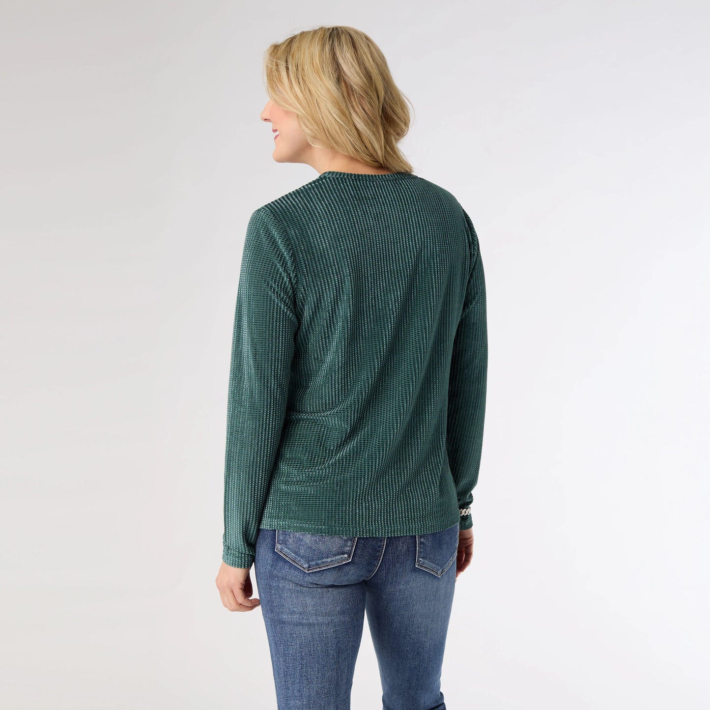 Delanie Crew Neck Textured Top