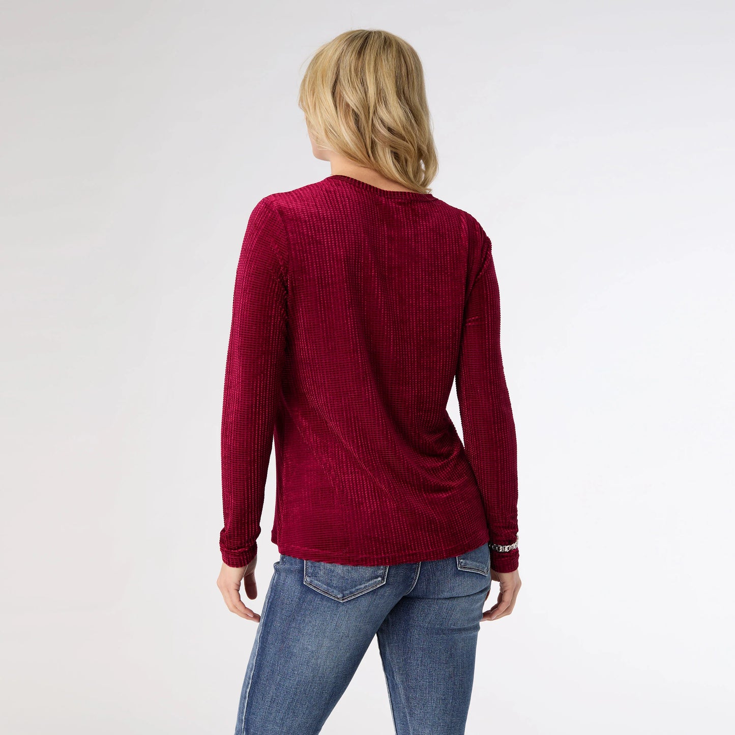 Delanie Crew Neck Textured Top