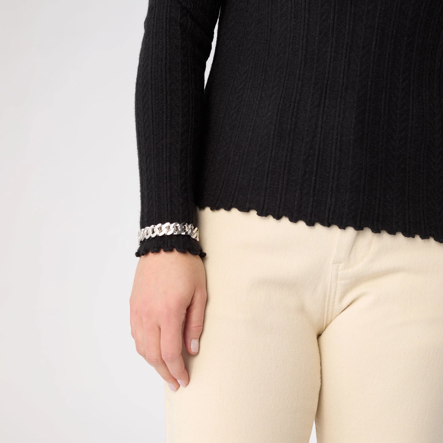 Avalee Funnel Neck Cable Knit Sweater