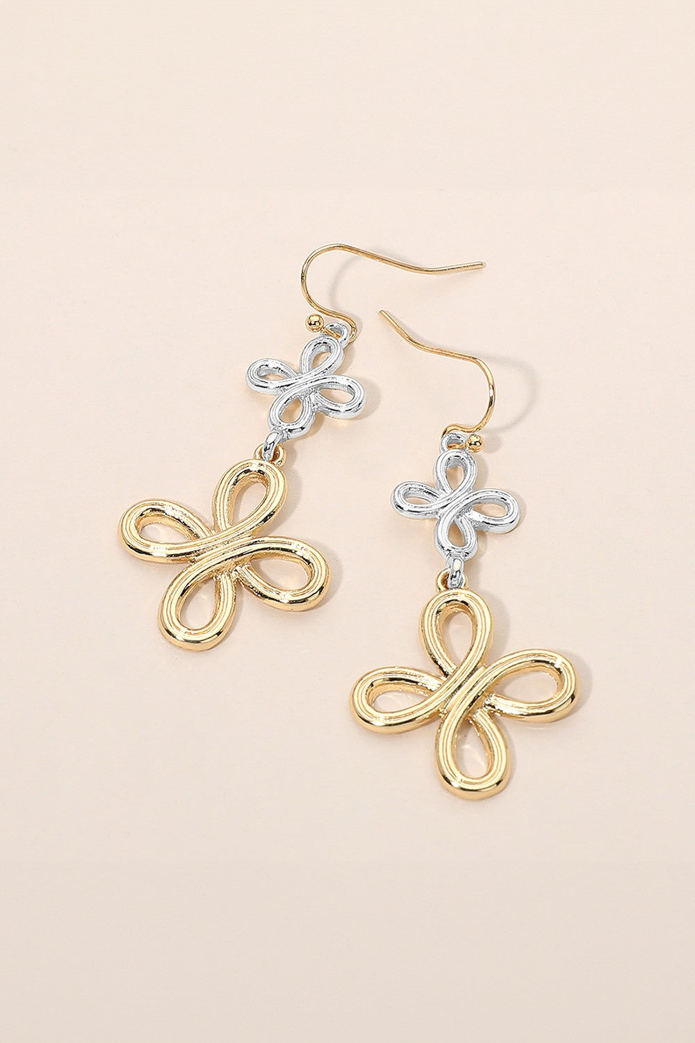 Abstract Floral Link Drop Earrings