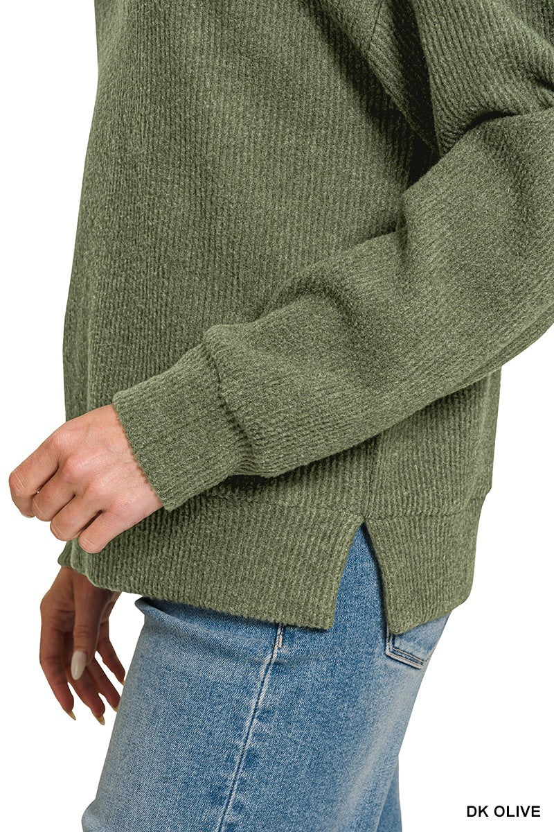 Brushed Ribbed Hacci Hoodie