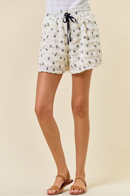 Garden Gathering Frill Wide Leg Shorts