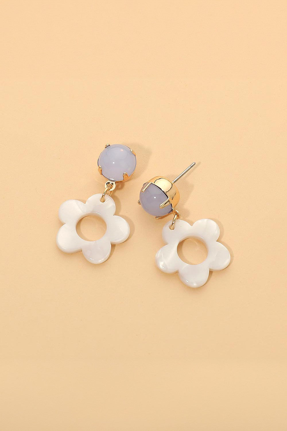 Floral Gemstone Drop Earrings