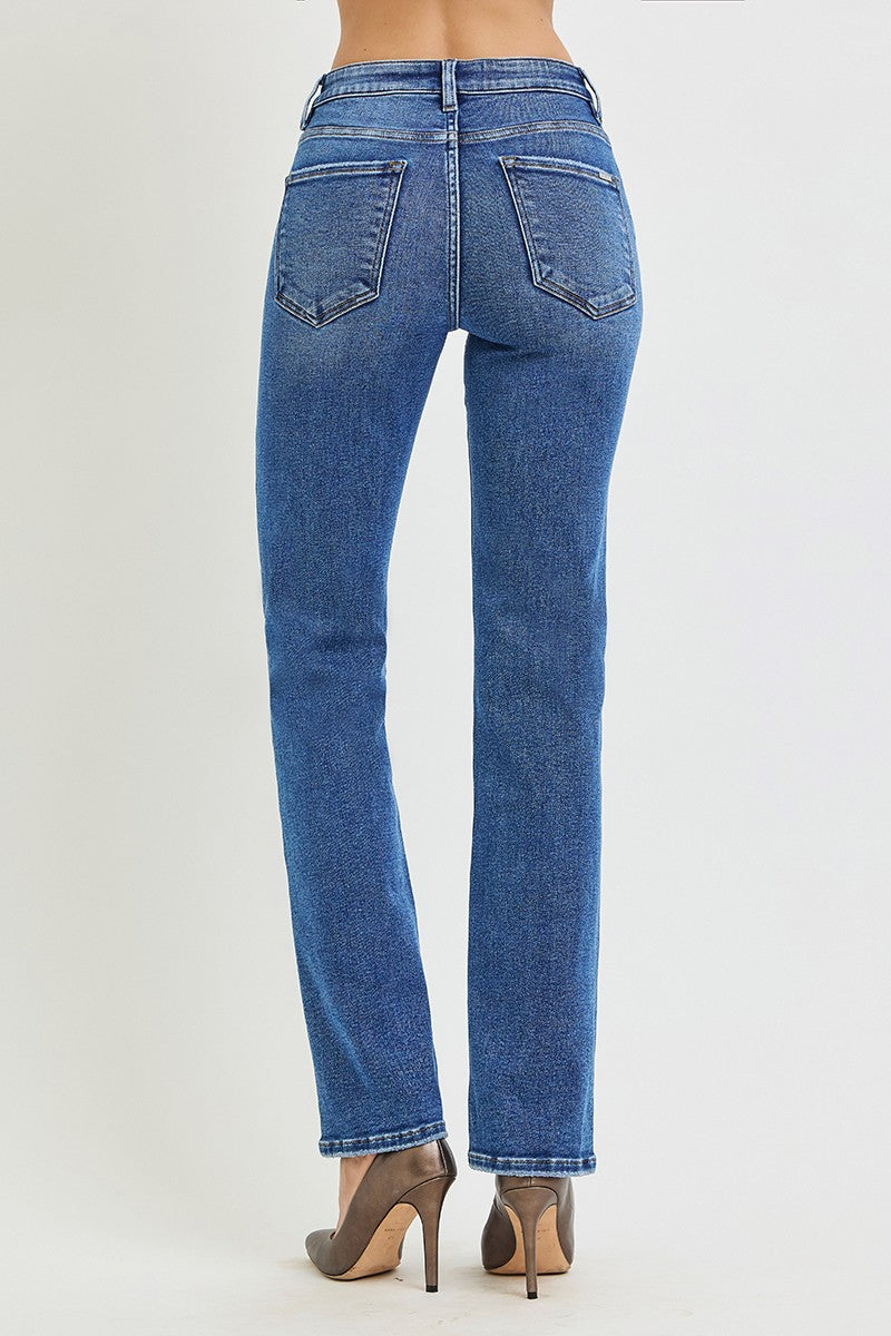 Risen Tummy Control High Rise Straight Jeans