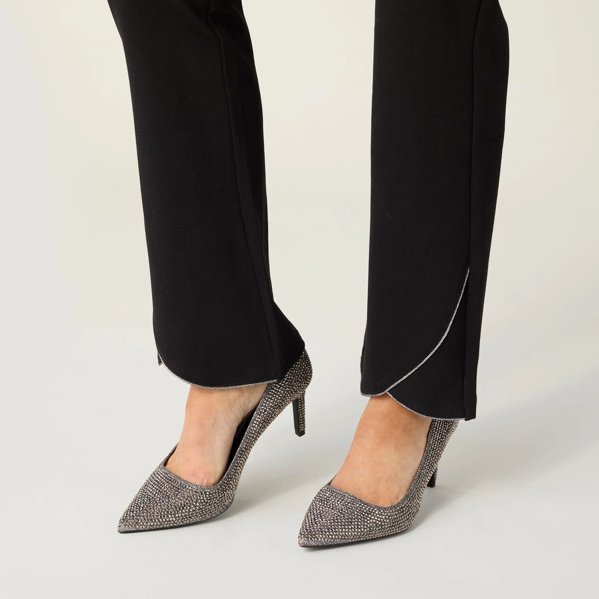 Celyse Rhinestone Tulip Hem Flare Pants