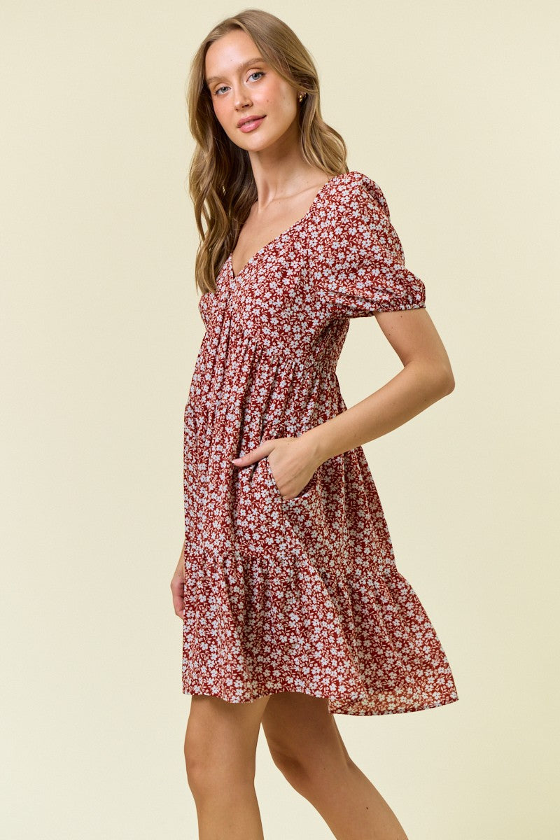 Harmonious Garden Floral Mini Dress