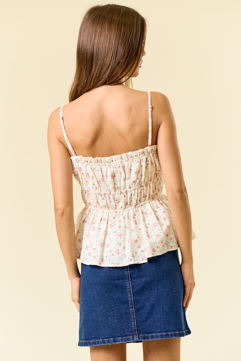 Modern Icon Floral Eyelet Tank