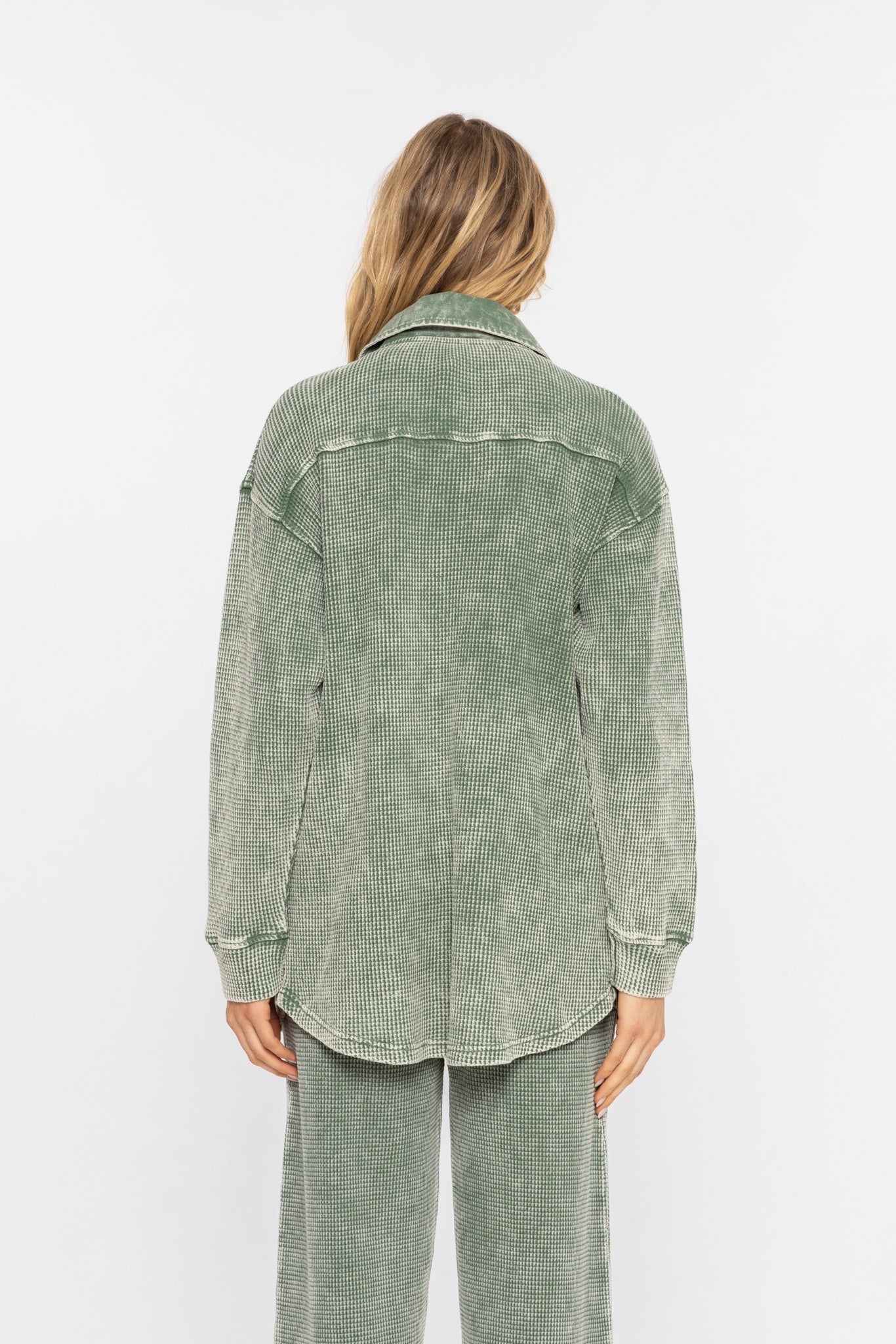 Waffle Knit Button Down Shacket- 4 Colors!