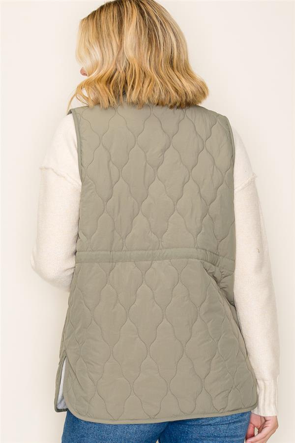 Quilted Drawstring Vest