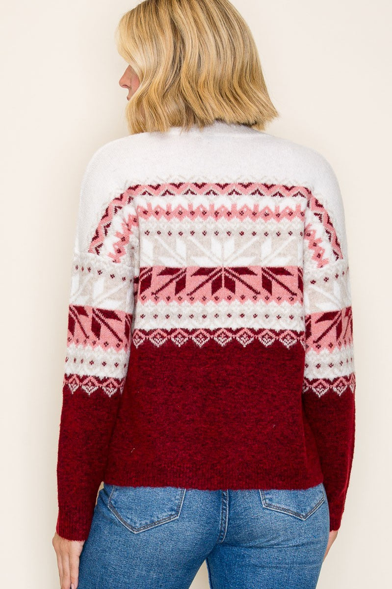 Snow Flurries Crew Neck Pullover Sweater
